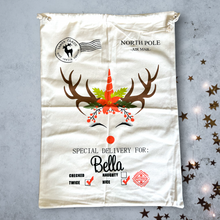 Load image into Gallery viewer, Personalised Santa Sack | Unicorn Reindeer