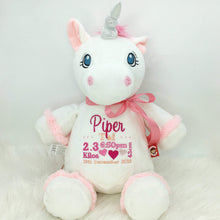Load image into Gallery viewer, Personalised White Unicorn Cubby