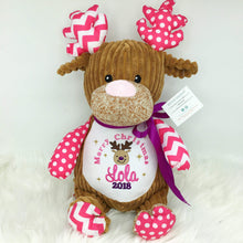 Load image into Gallery viewer, Personalised Harlequin Reindeer Cubby - Pink