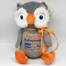 Load image into Gallery viewer, Personalised Grey Owl Cubby