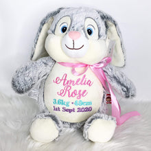 Load image into Gallery viewer, Personalised Grey Bunny Cubby