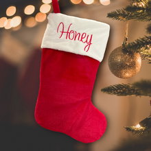 Load image into Gallery viewer, Personalised Plush Christmas Stocking