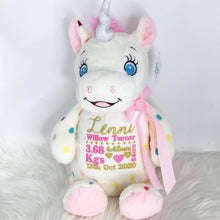 Load image into Gallery viewer, Personalised Spotty Unicorn Cubby