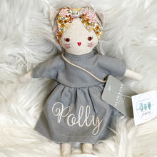 Load image into Gallery viewer, Personalised Alimrose Mini Lilly Kitty Grey Linen 26cm
