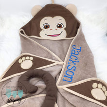 Load image into Gallery viewer, Personalised Hooded Monkey Towel