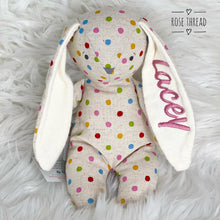 Load image into Gallery viewer, Personalised Alimrose Bobby Floppy Bunny 25CM - CONFETTI