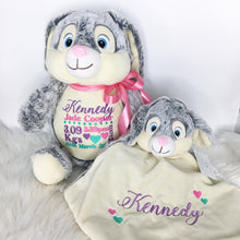 Load image into Gallery viewer, Personalised Grey Bunny Cubby
