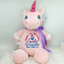 Load image into Gallery viewer, Personalised Pink Unicorn Cubby