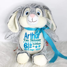 Load image into Gallery viewer, Personalised Grey Bunny Cubby