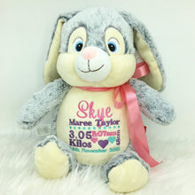 Load image into Gallery viewer, Personalised Grey Bunny Cubby