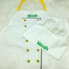 Load image into Gallery viewer, Personalised Child’s Chef Set apron hat