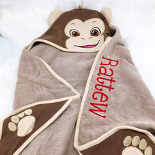 Load image into Gallery viewer, Personalised Hooded Monkey Towel