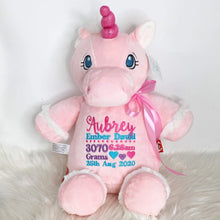 Load image into Gallery viewer, Personalised Pink Unicorn Cubby