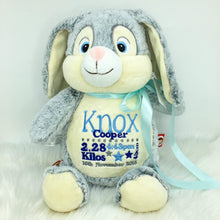 Load image into Gallery viewer, Personalised Grey Bunny Cubby