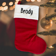 Load image into Gallery viewer, Personalised Plush Christmas Stocking