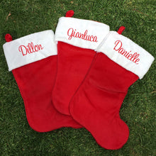 Load image into Gallery viewer, Personalised Plush Christmas Stocking