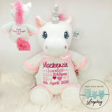 Load image into Gallery viewer, Personalised White Unicorn Cubby