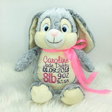 Load image into Gallery viewer, Personalised Grey Bunny Cubby