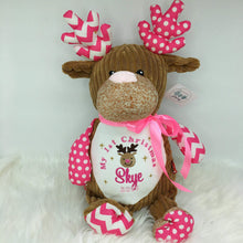 Load image into Gallery viewer, Personalised Harlequin Reindeer Cubby - Pink