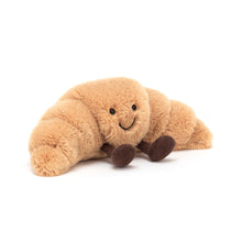 Load image into Gallery viewer, Plush toy shaped like a croissant with a smiling face on a white background
