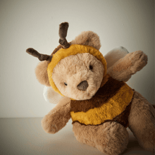 Load image into Gallery viewer, Jiggle &amp; Giggle | Busby Bear Plush toy bee with a plain background
