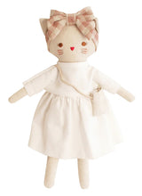 Load image into Gallery viewer, Personalised Alimrose Mini Lilly Kitty Ivory Rose Linen 26cm
