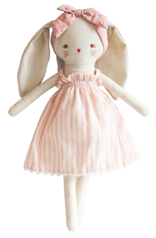 Personalised Alimrose Large Bopsy Bunny 40cm - Pink Stripe