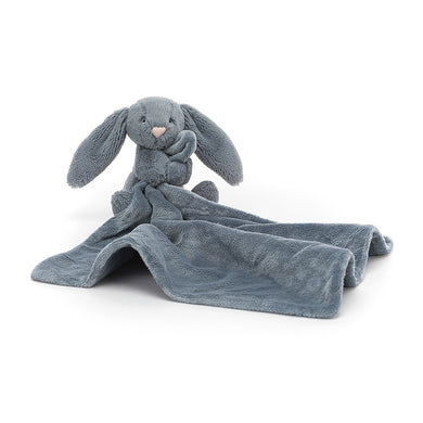 Personalised Jellycat Bashful Bunny - Dusky Blue Blankie Soother