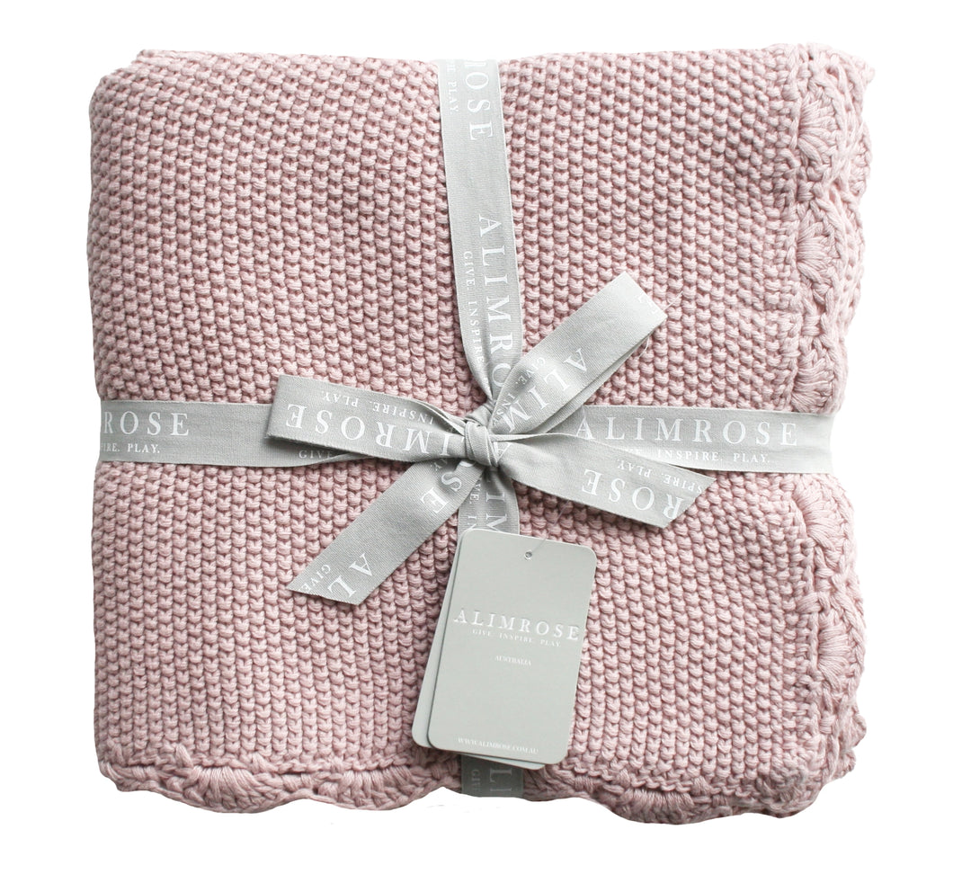 Alimrose Organic Cotton Knit Blanket - PInk