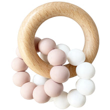 Load image into Gallery viewer, Alimrose Beechwood Teether Double Ring Set - Petal White
