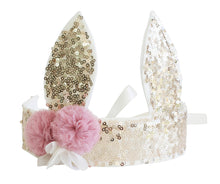 Load image into Gallery viewer, Alimrose Sequin Bunny Crown Gold
