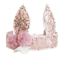 Load image into Gallery viewer, Alimrose Sequin Bunny Crown Rose Gold
