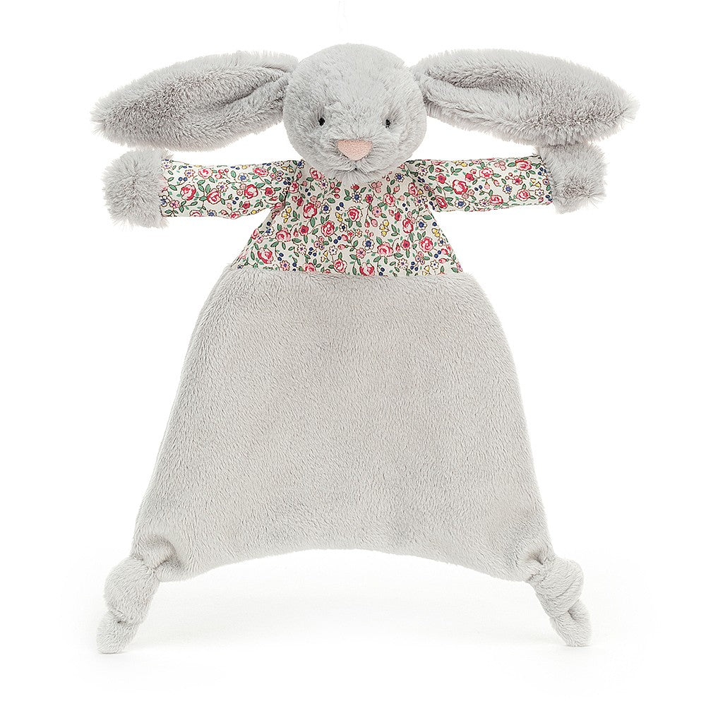 Personalised Jellycat Bashful Bunny - Silver Blossom Comforter