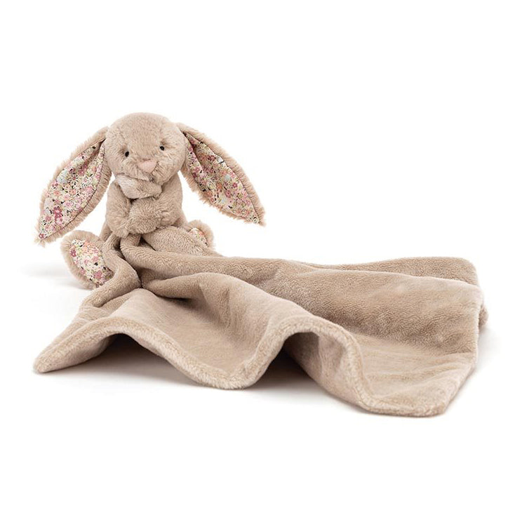 Personalised Jellycat Bashful Bunny - Beige Bea Blossom Blankie Soother