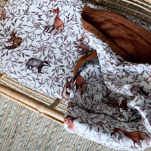 Load image into Gallery viewer, Creatures of the Woods Muslin Sheet - BASSINET
