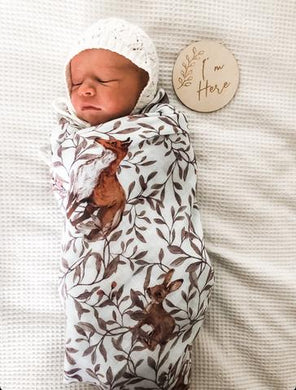 Creatures of the Woods Muslin Swaddle