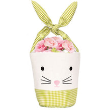Load image into Gallery viewer, Personalised Easter Bunny Basket Green Gingham
