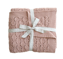 Load image into Gallery viewer, Alimrose Organic Heritage Knit Baby Blanket - Blossom
