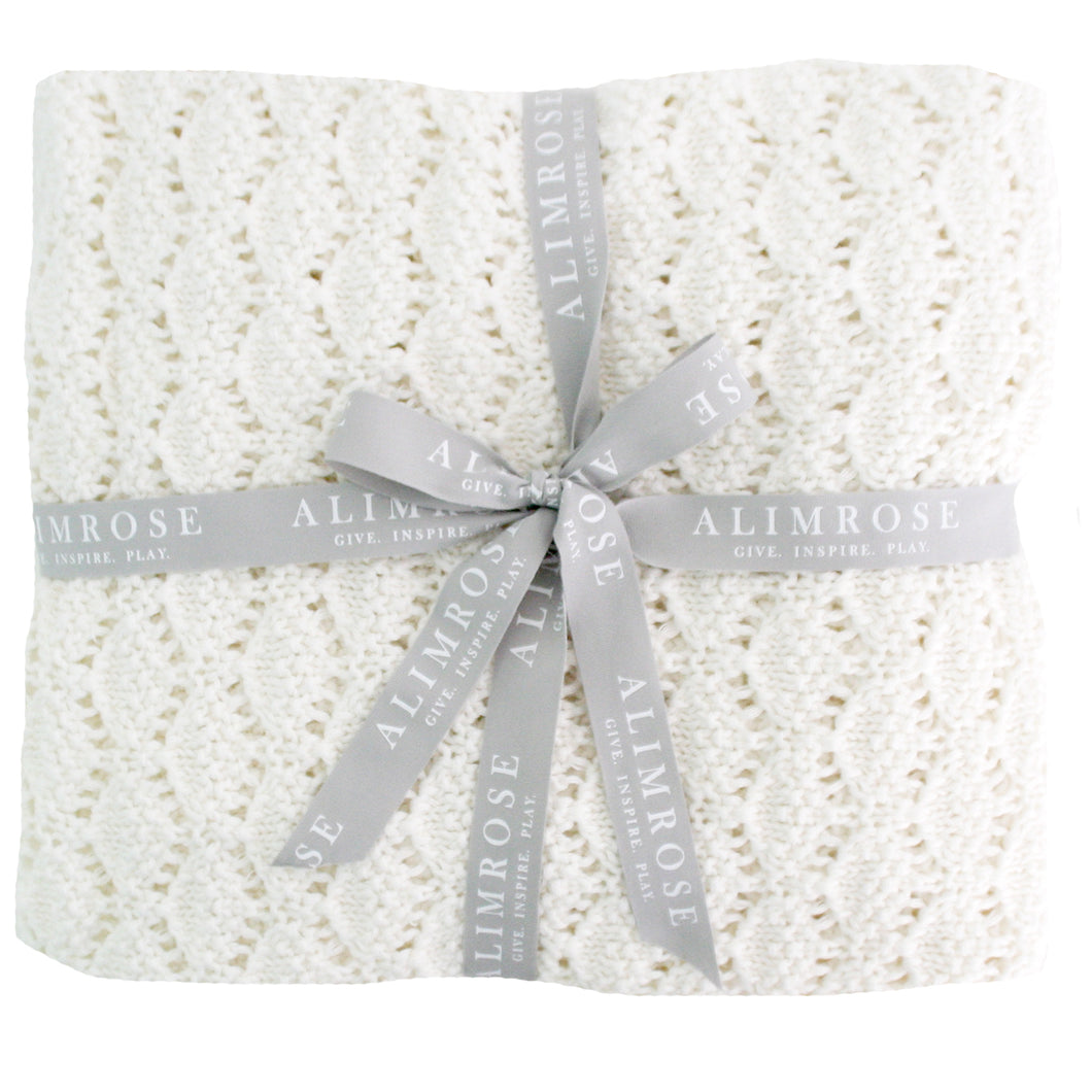 Alimrose Organic Heritage Knit Baby Blanket - Ivory