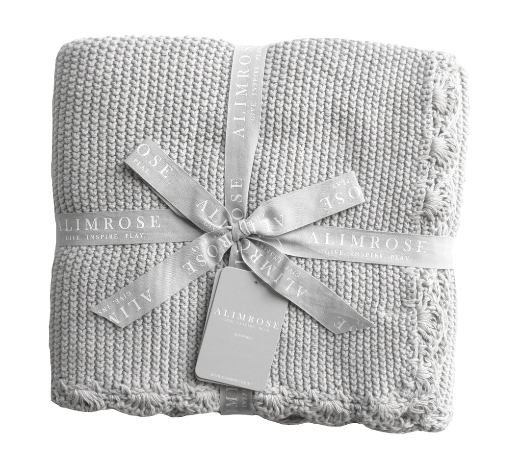 Alimrose Organic Cotton Knit Blanket - Grey