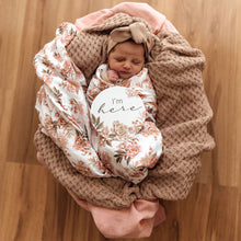 Load image into Gallery viewer, Rosette Floral Muslin Swaddle Organic Cotton
