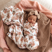 Load image into Gallery viewer, Rosette Floral Muslin Swaddle Organic Cotton
