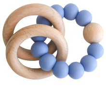 Load image into Gallery viewer, Alimrose Beechwood Teether Ring Set - Blue

