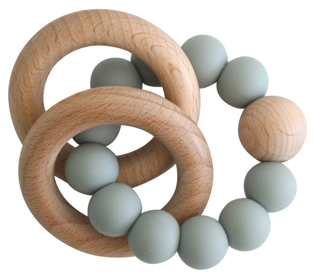 Alimrose Beechwood Teether Ring Set - Sage