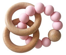 Load image into Gallery viewer, Alimrose Beechwood Teether Ring Set - Rosewater
