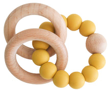 Load image into Gallery viewer, Alimrose Beechwood Teether Ring Set - Butterscotch
