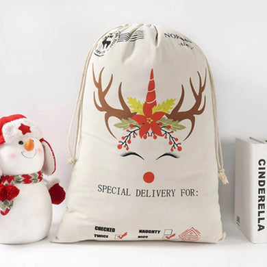 Personalised Santa Sack | Unicorn Reindeer