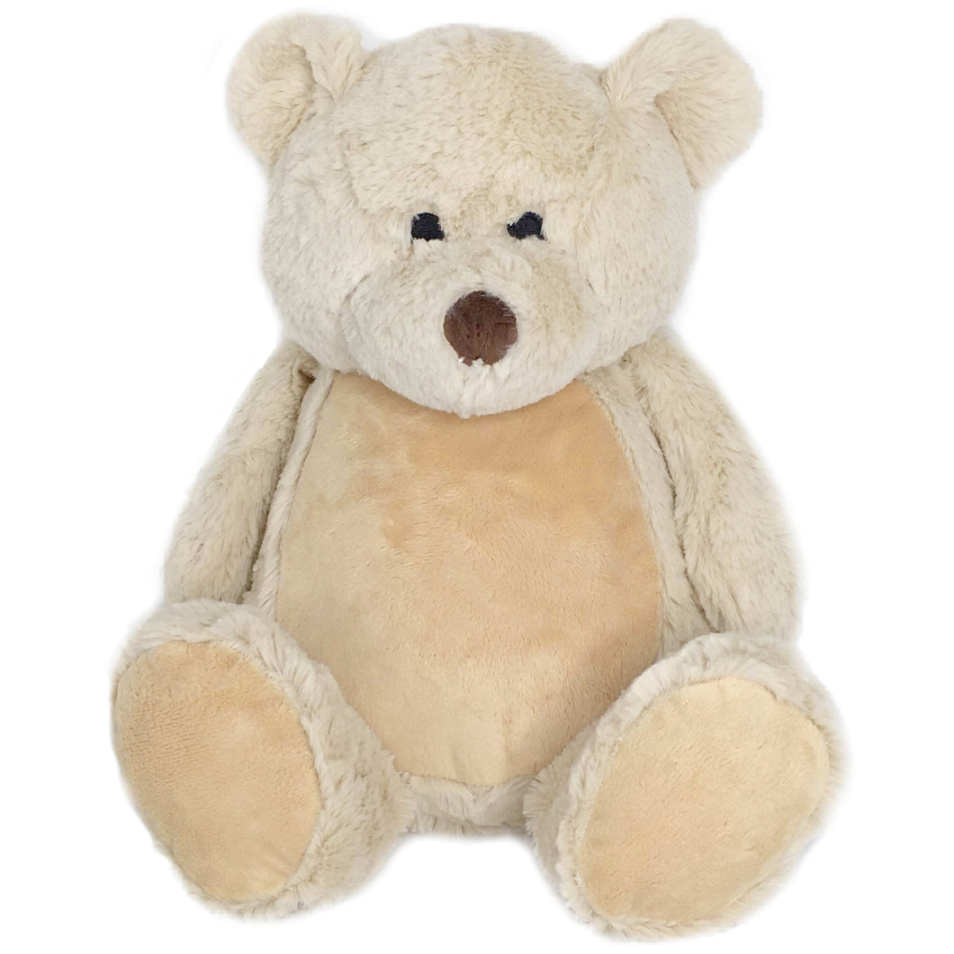 Personalised Tan Zippies Beige teddy bear