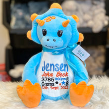 Load image into Gallery viewer, Personalised Dinosaur Blue Teddy
