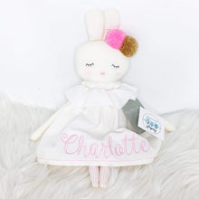 Load image into Gallery viewer, Personalised Alimrose Isabelle Bunny 40cm Ivory Linen
